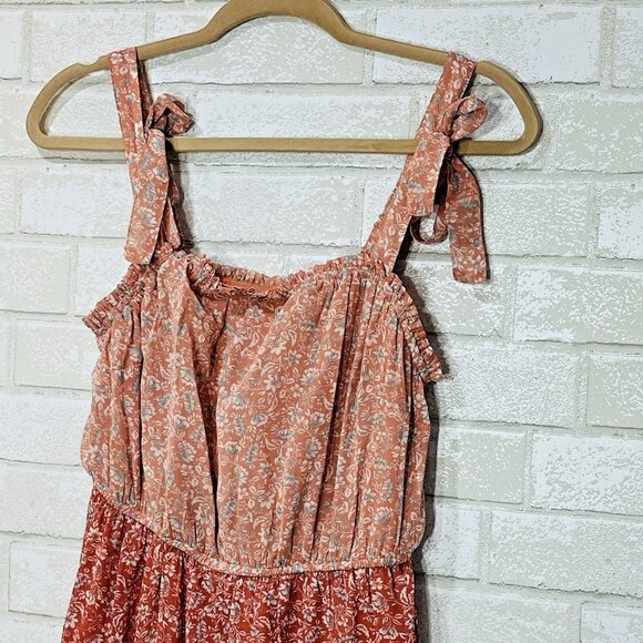 Sincerely Jules Tiered Maxi Dress Medium Boho Cottage Prairie Country Milkmaid‎ - Picture 10 of 10